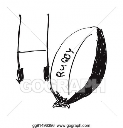 EPS Illustration - Simple doodle of a rugby ball. Vector Clipart ...