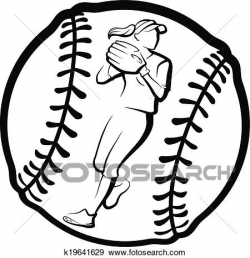 free softball clipart clipart of softball player throwing in ball ...