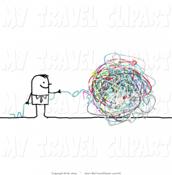 Clipart of a Stick Person Business Man with a Colorful Ball of ...