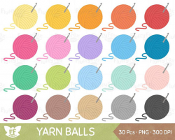 Yarn Ball Clipart, Crochet Clip Art, Knitting Sewing String Circle ...