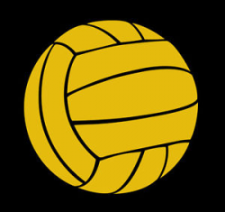 This is a water polo ball vinyl cut sticker glossy dark yellow or ...