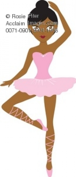 Clip Art Illustration of an African American Ballerina