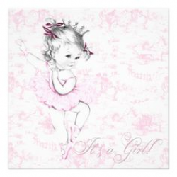 Adorable Vintage Pink Baby Girl Shower Cutout | Baby girl shower ...