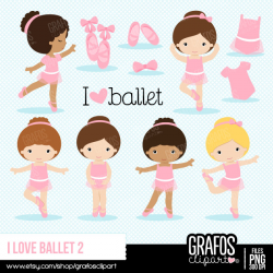 I LOVE BALLET 2 - Digital Clipart Set, Ballerina Clipart, Ballet ...