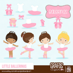 LITTLE BALLERINAS - Digital Clipart Set, Ballerina Clipart, Ballet ...