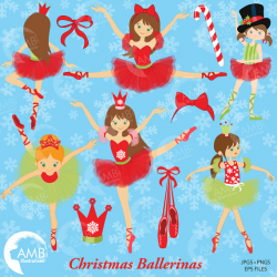 Christmas Ballerinas Ballerina clipart Ballet clipart