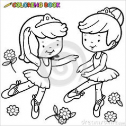 little-girls-ballet-dancers-illustration-two-cute-ballerina-dancer ...