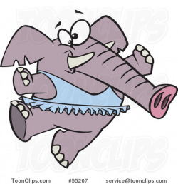 Cartoon Ballerina Elephant Dancing in a Blue Tutu #55207 by Ron Leishman