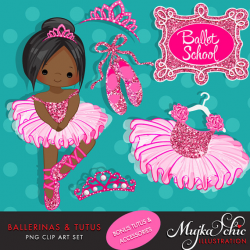 Ballerinas and Tutus Hot Pink Glitter Clipart ballerina hot
