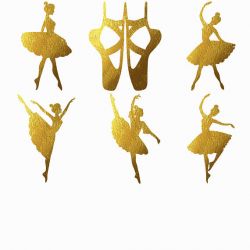 Ballerina silhouette ballerina clipart ballet clip art gold