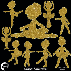 Ballerina Silhouette Clipart, Glitter silhouettes, Glitter clipart ...