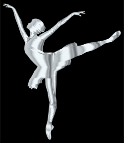 Clipart - Silver Graceful Ballerina Silhouette