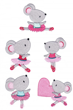 Ballerina Mice (4x4) | Embroidery Delight | Your source for all ...