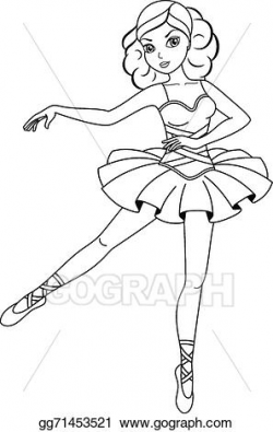 Vector Stock - Ballerina coloring page. Clipart Illustration ...