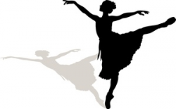 Ballerina Clipart Image - A silhouette of a ballerina dancing with ...