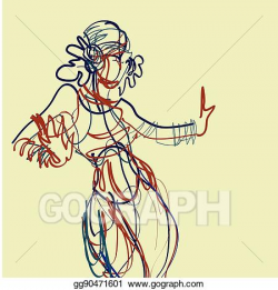 Vector Stock - Tribal fusion gypsy dancer. Clipart Illustration ...