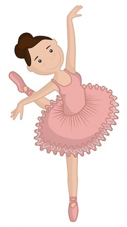 Cute ballerina in pink tutu / Sweet ballet dancer clip art