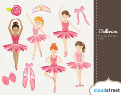 BUY 2 GET 1 FREE Cute Little Ballerina Girls clipart - ballerina ...