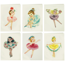 Vintage Ballerina Dolls Set of 6 Blank Cards: MODERN LOLA