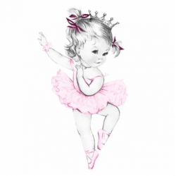 Vintage Pink Ballerina Princess Baby Girl Shower Cutout | Baby girl ...