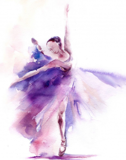 Ballerina Dancer Watercolor Painting Art Print 9x12'' Dance ...