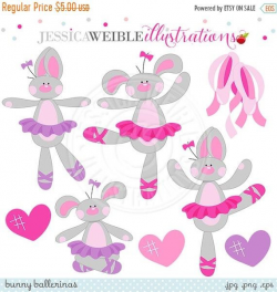 SALE Bunny Ballerinas Cute Digital Clipart, Cute Bunny Clipart ...