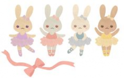 Bunny Ballerinas Cute Digital Clipart, Cute Bunny Clipart, Ballerina ...