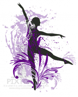 Ballet Dancer Splashed in Purple Color EPS file Vector and
