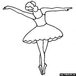 Tip Toe Ballerina Coloring Page | Ballet Coloring - site has lots of ...