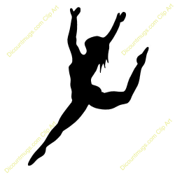 Ribbon Dancer Silhouette Clip Art | Dance Leap Silhouette Clipart ...
