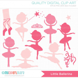 Digital Stamps - Ballerina Silhouette, fairy princess, little ...