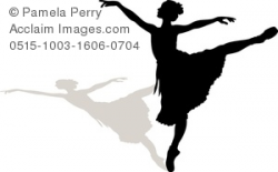 Clip Art Image of a Prima Ballerina With Her Shadow