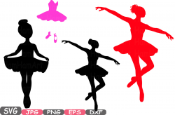 Ballet Ballerina SVG Silhouette Cutting Files sign icons dance ...