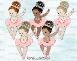 Vintage Ballerina Pink Tutu Curly Hair Bun Diamond Tiara | 3 Skin ...