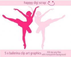 Ballerina clipart - instant download - ballet dancer silhouette png ...