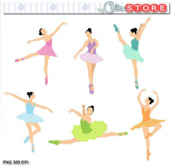 Ballet Ballerinas Silhouette Clipart, 12 ballerina clip art graphics ...