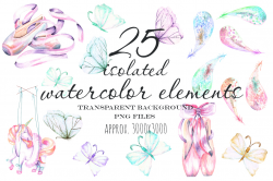 Ballet watercolor clip art by HappyWate | Design Bundles