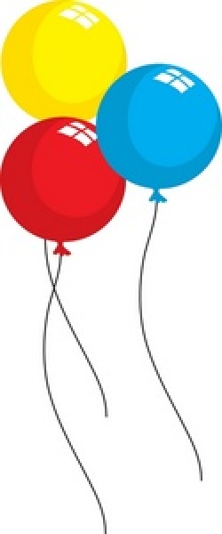 Free Balloons Clip Art Image - Clip Art Illustration Of 3 Colored ...
