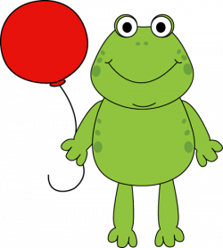 Frog with a Balloon Clip Art - Frog with a Balloon Image