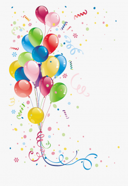 Confetti And Balloons Clipart - Balloons And Ribbons Png ...