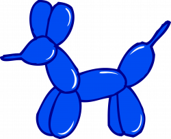 Cute Blue Balloon Animal - Free Clip Art
