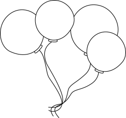 Black and White Balloons Clip Art - Black and White Balloons Image