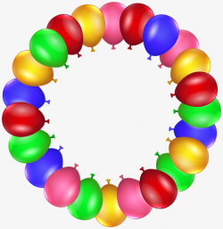 Colorful Balloons Border Circle Round, Colored Circles, Balloon ...