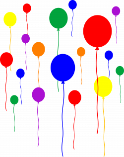 Party Balloons on Transparent Background - Free Clip Art