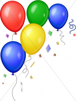 Corner of Bright Balloons | Church Birthday Clipart