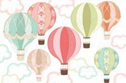 Hot Air Balloon Clipart by Digital Dol | Design Bundles