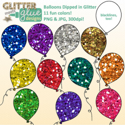 Glitter Balloon Clipart