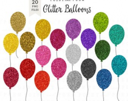 Balloons & Tassels Clip Art Hand Painted Balloons Banners