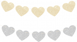 Garland Gold & Silver Glitter Hearts | Party Shop | Birthday Balloons
