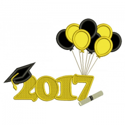 2017 School Graduation Diploma With Balloons Applique Machine ...